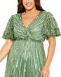Mac Duggal 5785 Ruffle Sleeve Tiered Skirt Dress
