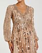 Mac Duggal 10059 V-Neck Bishop Sleeve A-Line Embellished Dress