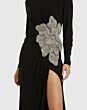 Mac Duggal 11809 High Slit Floral Beadwork Dress