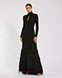 Mac Duggal 11839 Feather Skirt Keyhole Neck Dress
