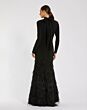 Mac Duggal 11839 Feather Skirt Keyhole Neck Dress