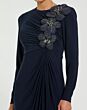 Mac Duggal 11850 Floral Beadwork Long Sleeve Dress