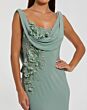 Mac Duggal 11910 Cowl Neck Beaded Floral Applique Dress
