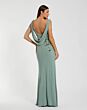 Mac Duggal 11910 Cowl Neck Beaded Floral Applique Dress