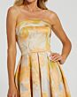 Mac Duggal 20724 Strapless Pleated A-Line Brocade Dress