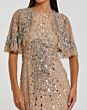 Mac Duggal 23044 Cape Sleeve Back Slit Beaded Evening Gown