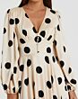Mac Duggal 27542 Bishop Sleeve V-Neck Polka Dot Dress