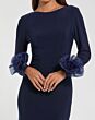 Mac Duggal 49949 Long Sleeve Rosette Cuff Bateau Neck Dress