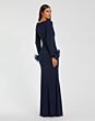 Mac Duggal 49949 Long Sleeve Rosette Cuff Bateau Neck Dress
