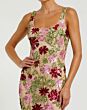 Mac Duggal 6124 Scoop Neck Beaded Floral Back Slit Evening Dress