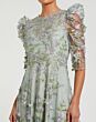 Mac Duggal 68193 Puff Sleeve Jewel Neck Mother Of The Bride Dress