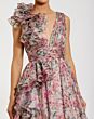 Mac Duggal 68947 Ruffle V-Neck Square Back Floral Evening Dress