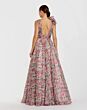 Mac Duggal 68947 Ruffle V-Neck Square Back Floral Evening Dress
