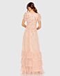Mac Duggal 9189 V-Neck Flutter Sleeve Tiered Hem Dress