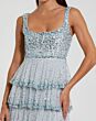 Mac Duggal 94165 Tiered A-Line Skirt Scoop Neck Dress