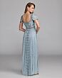 Mac Duggal 10116 Scoop Neck A-Line Beaded Slate Blue Dress