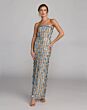 Mac Duggal 10128 Strapless Column Silhouette Beaded Blue Dress