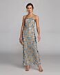 Mac Duggal 10128 Strapless Column Silhouette Beaded Blue Dress