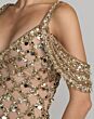 Mac Duggal 10139 Cold-Shoulder Beaded Column Silhouette Dress