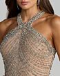 Mac Duggal 10206 Beaded Halter Neck Fitted Dress