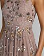 Mac Duggal 10815 Beaded A-line Sleeveless Taupe Dress