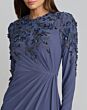 Mac Duggal 13246 Long Sleeve Draped Bodice Blue Haze Dress