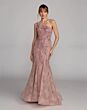 Mac Duggal 20482 Sleeveless One-Shoulder Rose Lace Dress
