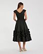 Mac Duggal 21039 Black Cap Sleeve Midi Dress