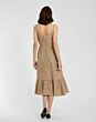 Mac Duggal 21071 Ruffle Hem A-Line Taupe Midi Dress