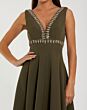 Mac Duggal 21159 Beaded V-Neck Sleeveless A-Line Dress