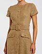 Mac Duggal 21166 Short Sleeve Buckle Belt Dress