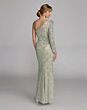 Mac Duggal 21203 Asymmetric Neck Long Sleeve Seafoam Dress