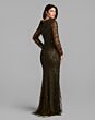 Mac Duggal 21489 Olive Green Collar Neckline Dress