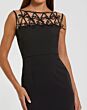 Mac Duggal 2295 Back Slit Lattice Bateau Neck Dress