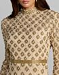 Mac Duggal 23087 Long Sleeve Beaded Champagne Dress