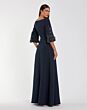 Mac Duggal 2311 Appliqued Three-Quarter Sleeve A-Line Dress