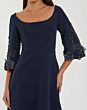 Mac Duggal 2311 Appliqued Three-Quarter Sleeve A-Line Dress