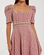 Mac Duggal 27687 Puff Sleeve Beaded Square Neck Dress