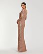 Mac Duggal 27700 Long Sleeve V-Neck Sequined Dress