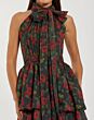 Mac Duggal 27747 High Neck Tiered Ruffle Skirt Floral Dress