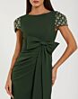 Mac Duggal 50054 Beaded Sleeve High Slit Dress