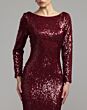 Mac Duggal 50201 Ruby Red Cowl Back Sequin Dress