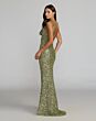 Mac Duggal 5185 Bateau Neck Sleeveless Sage Sequin Dress