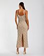 Mac Duggal 6172 Spaghetti Strap Beaded Fringe Nude Silver Dress