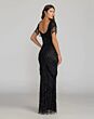 Mac Duggal 6190 Black Scoop Neckline Beaded Dress