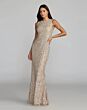 Mac Duggal 6249 Sleeveless Fitted Nude Ombre Dress