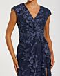 Mac Duggal 67882 Cap Sleeve Faux-Wrap Lace Dress