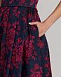Mac Duggal 68625 Square Neck A-Line Fuschia Brocade Dress