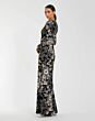 Mac Duggal 68978 Long Sleeve Scoop Neck Embroidered Dress