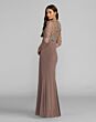 Mac Duggal 69121 Illusion Sleeve Draped Skirt Golden Brown Dress